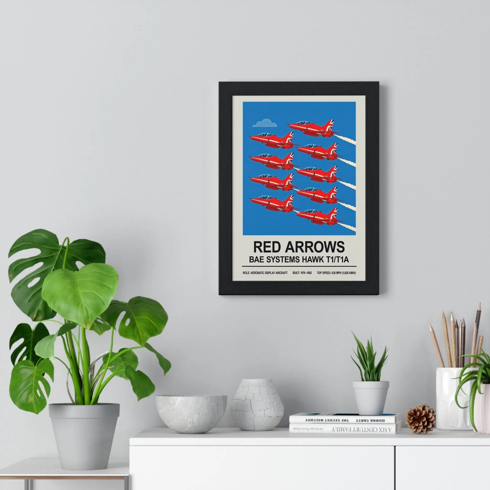 Red Arrows Poster | RAF Aerobatic Display Hawk Jet Print