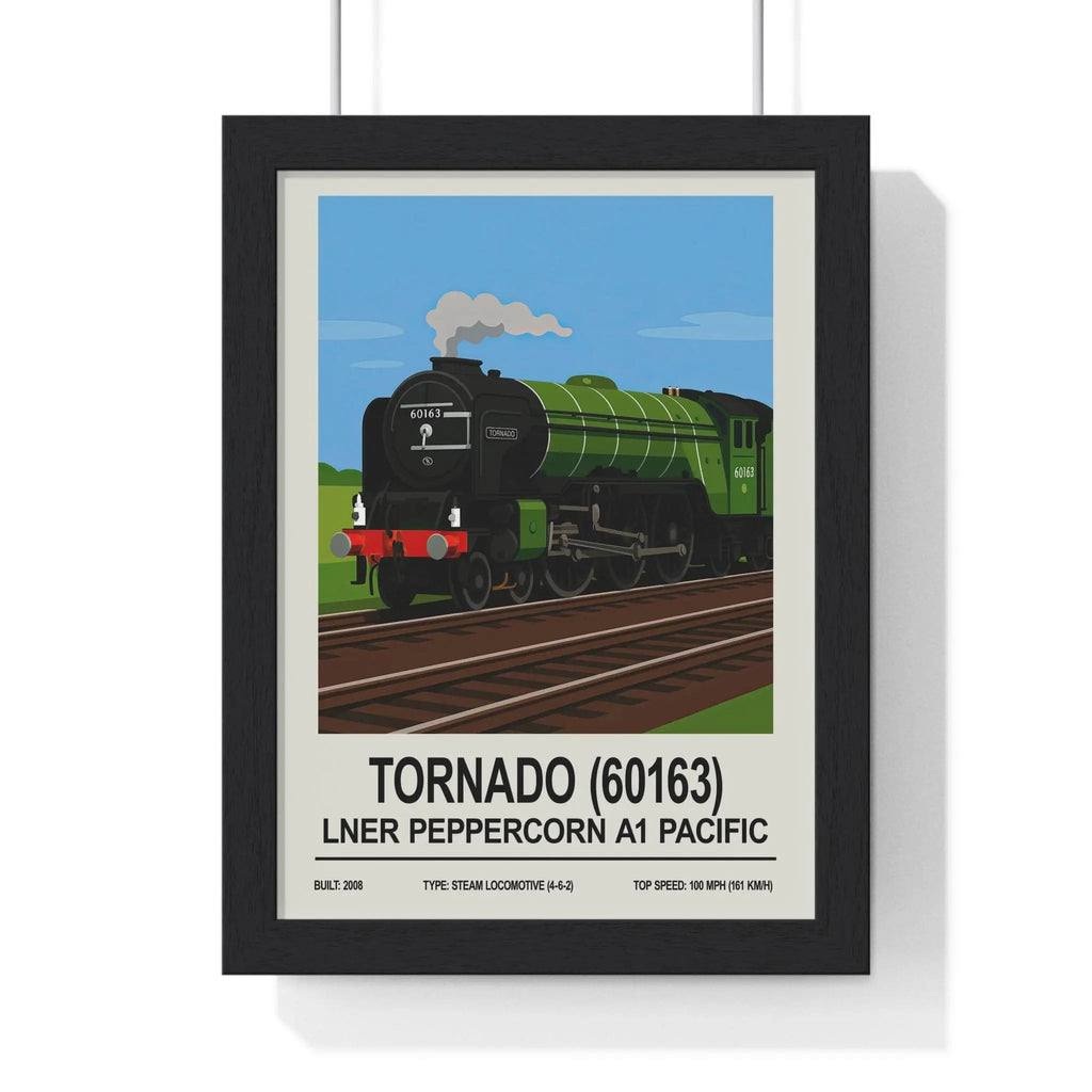 Tornado 60163 Poster | LNER Peppercorn A1 Pacific Steam Locomotive Wall Art A3 Framed