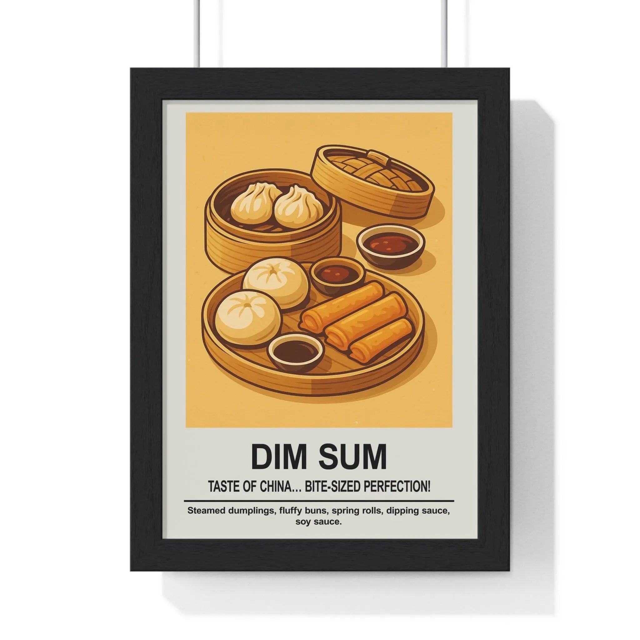 Dim Sum Wall Art – Chinese Kitchen & Dining Room Print A3 Framed