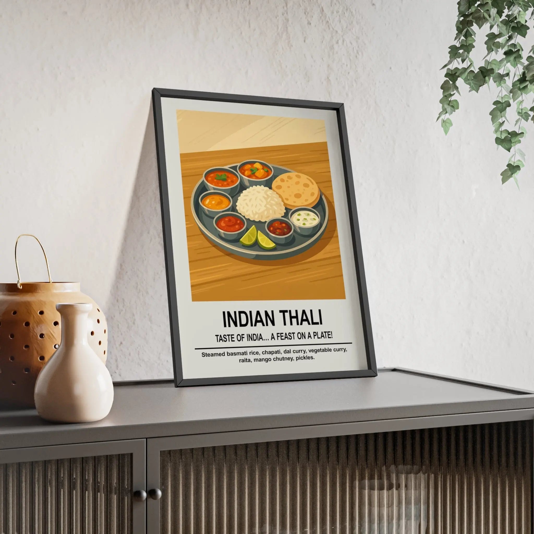 Indian Thali Wall Art – Indian Kitchen & Dining Room Décor Print