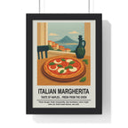 Italian Margherita Pizza Wall Art – Italian Kitchen Décor Print A3 Framed
