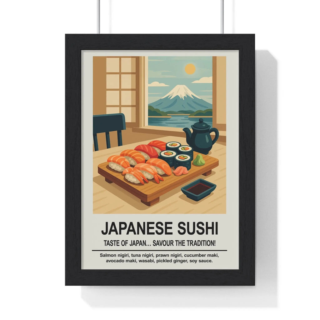 Japanese Sushi Kitchen Wall Art – Japanese Food Poster Print A3 Framed