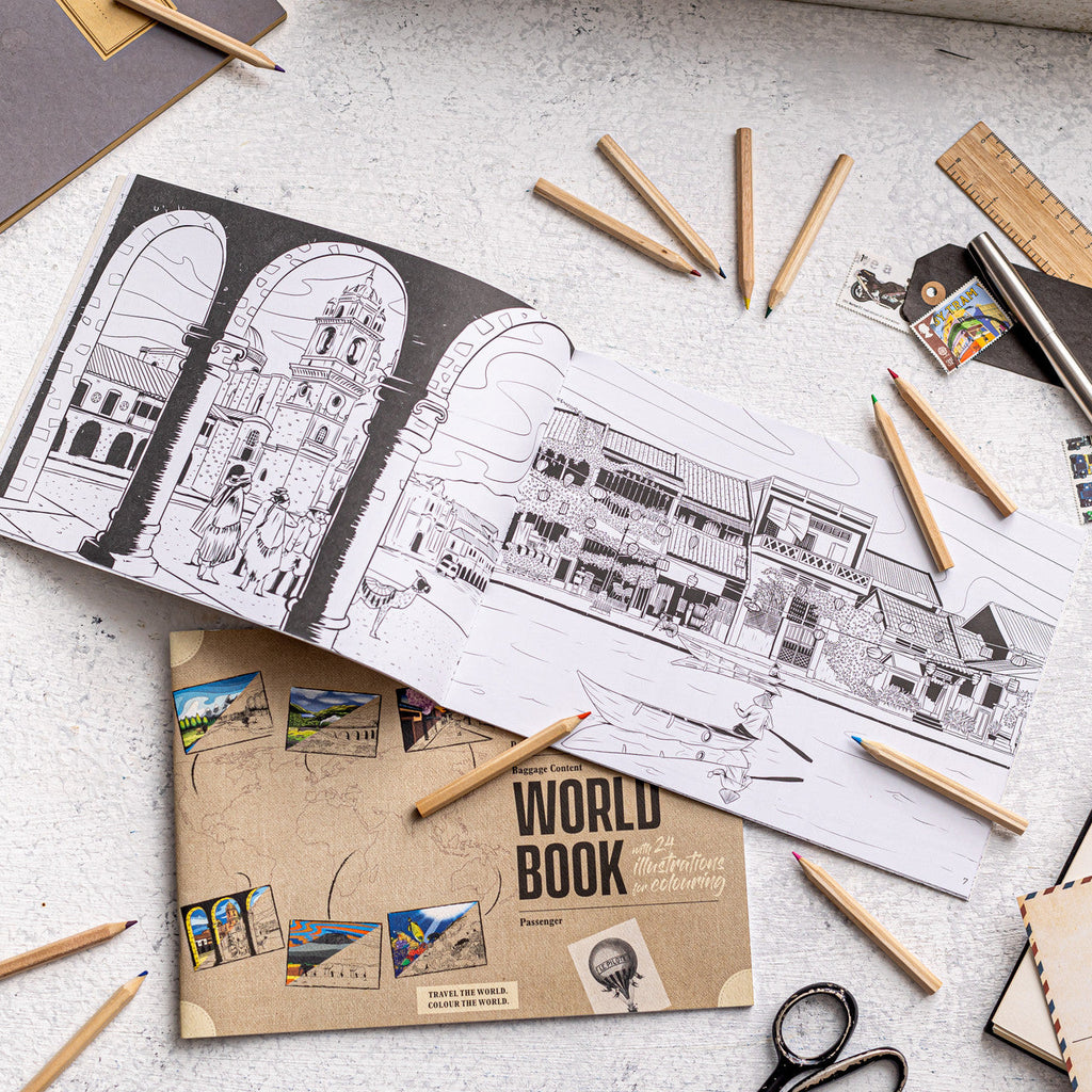 100% Recycled World Travel Colouring Book