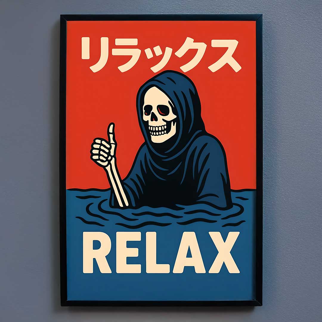 Relax Grim Reaper Print Semi Glossy