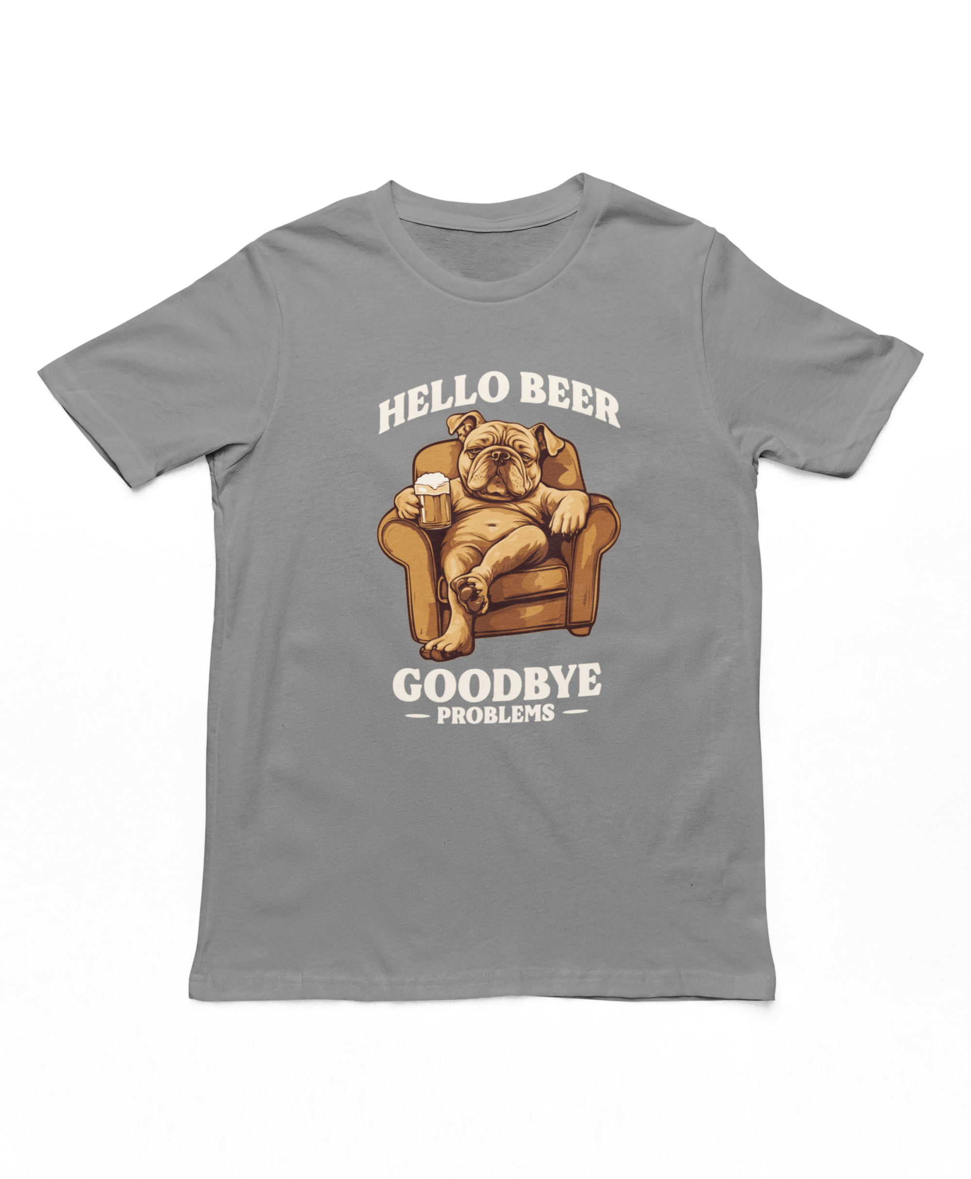 Hello Beer Goodbye Problems T-Shirt Charcoal