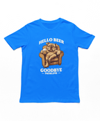 Hello Beer Goodbye Problems T-Shirt Royal Blue