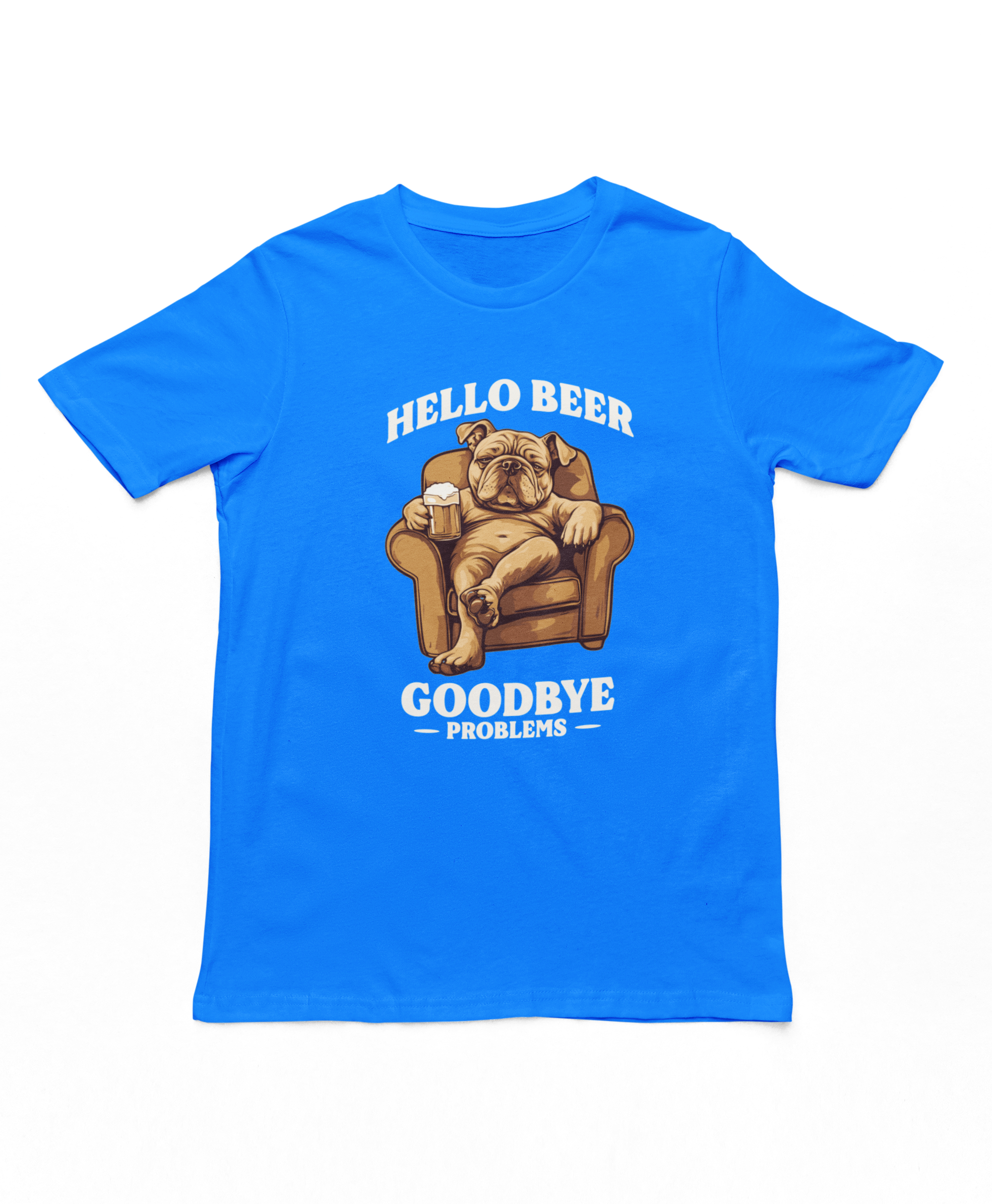 Hello Beer Goodbye Problems T-Shirt Royal Blue