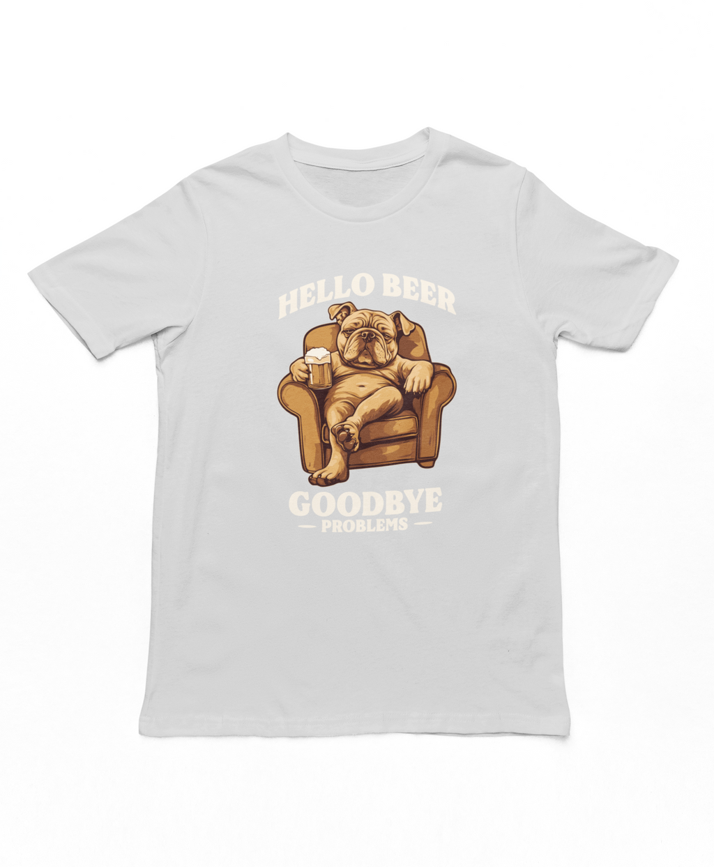 Hello Beer Goodbye Problems T-Shirt Heather Grey