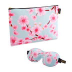 Contoured Sleep Mask & Accessories Bag Set - Various Prints Cherry Blossom