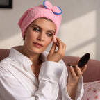 Microfibre Hair Towel Cap, Pale Pink