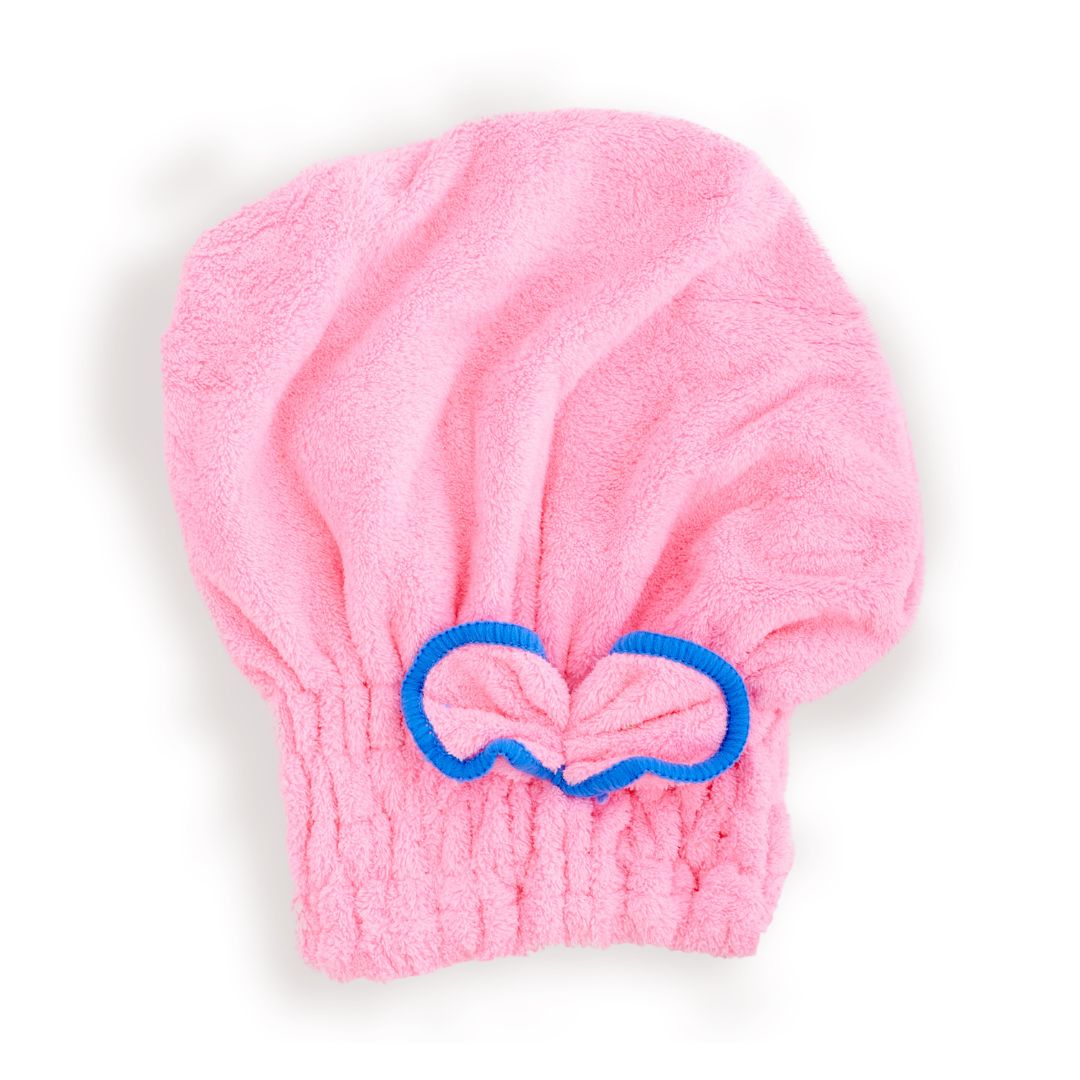 Microfibre Hair Towel Cap, Pale Pink