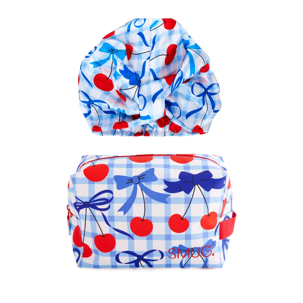 Satin Chic Set - Various Prints Blue Cherries