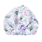 Satin Sleep Turban, Blue Ribbon Bloom