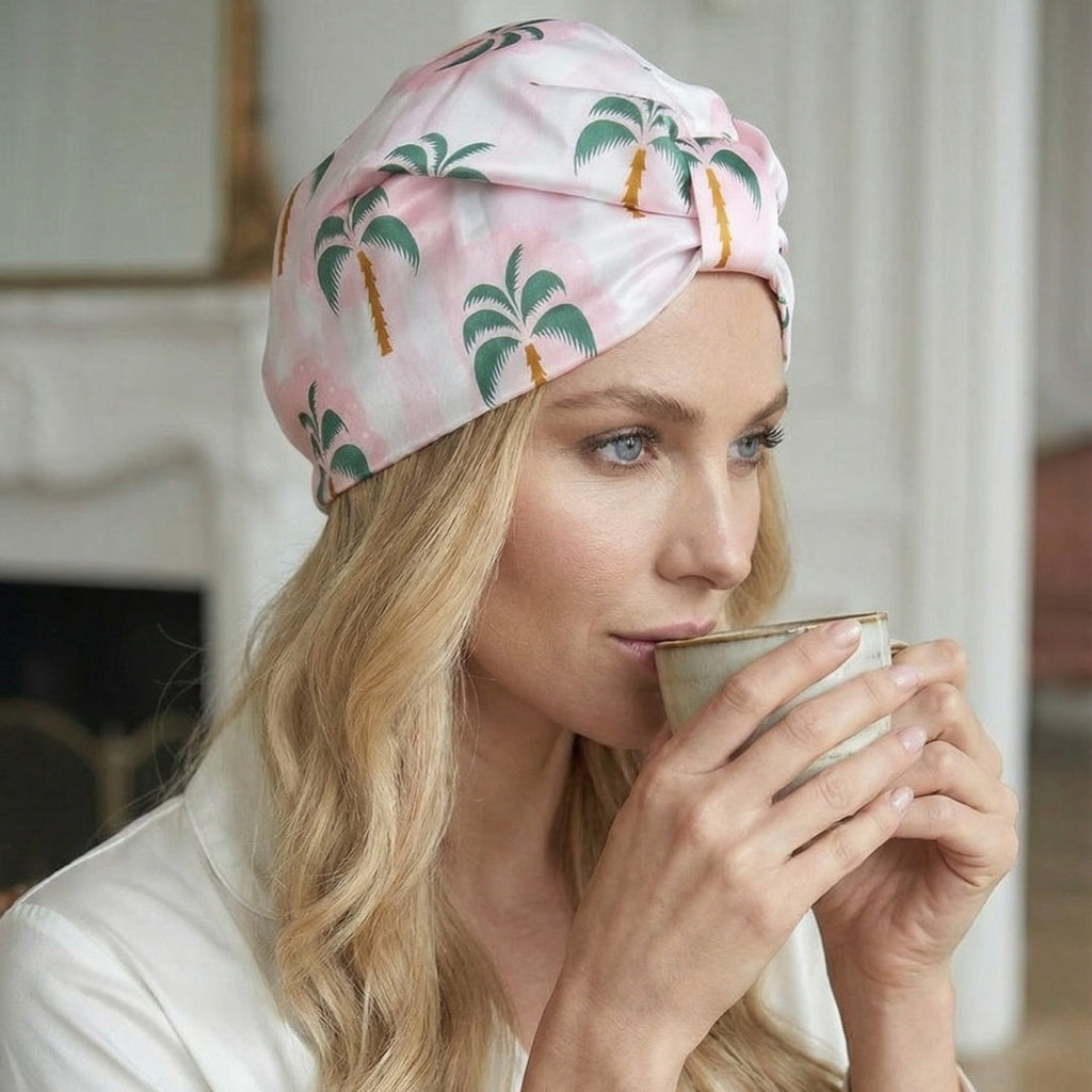 Satin Sleep Turban, Palm Dream