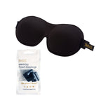 Contoured 3D Blackout Sleep Mask - Black Sleep Mask & Black Earplugs