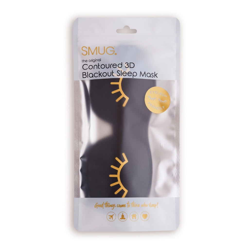 Contoured 3D Blackout Sleep Mask - Wink Print, Black