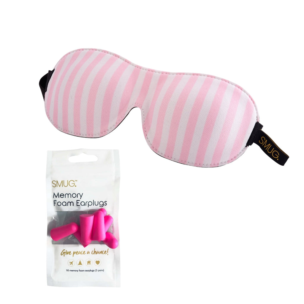 Contoured 3D Blackout Sleep Mask - Candy Shop Print Sleep Mask & Pink Earplugs