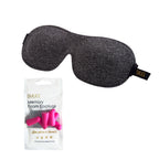 Contoured 3D Blackout Sleep Mask - Dark Grey Marl Sleep Mask & Pink Earplugs