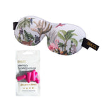Contoured 3D Blackout Sleep Mask - Jungle Print Sleep Mask & Pink Earplugs
