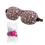 Contoured 3D Blackout Sleep Mask - Leopard Print Sleep Mask & Pink Earplugs