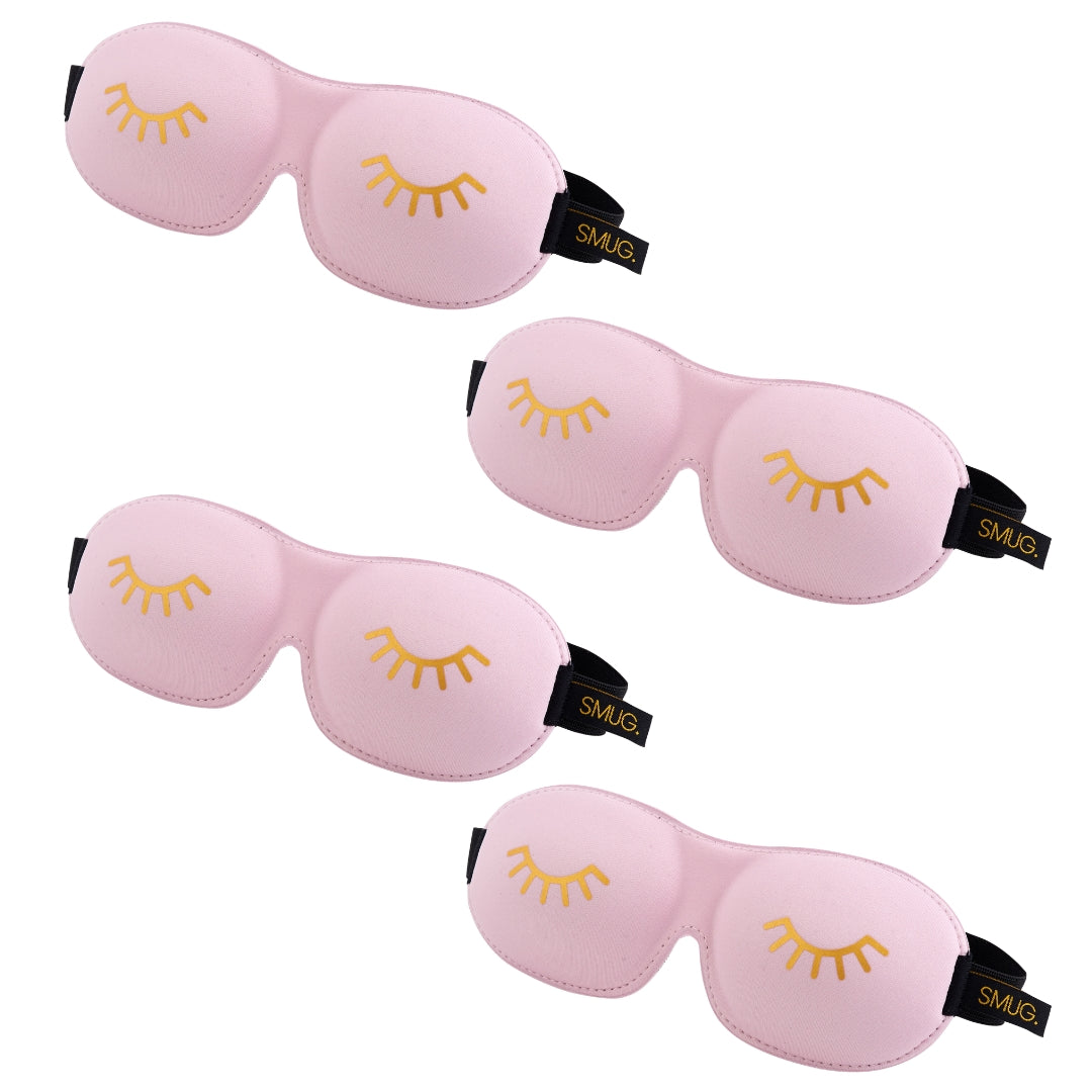 Contoured Sleep Mask Multipack Sets - Various Designs Wink Baby Pink