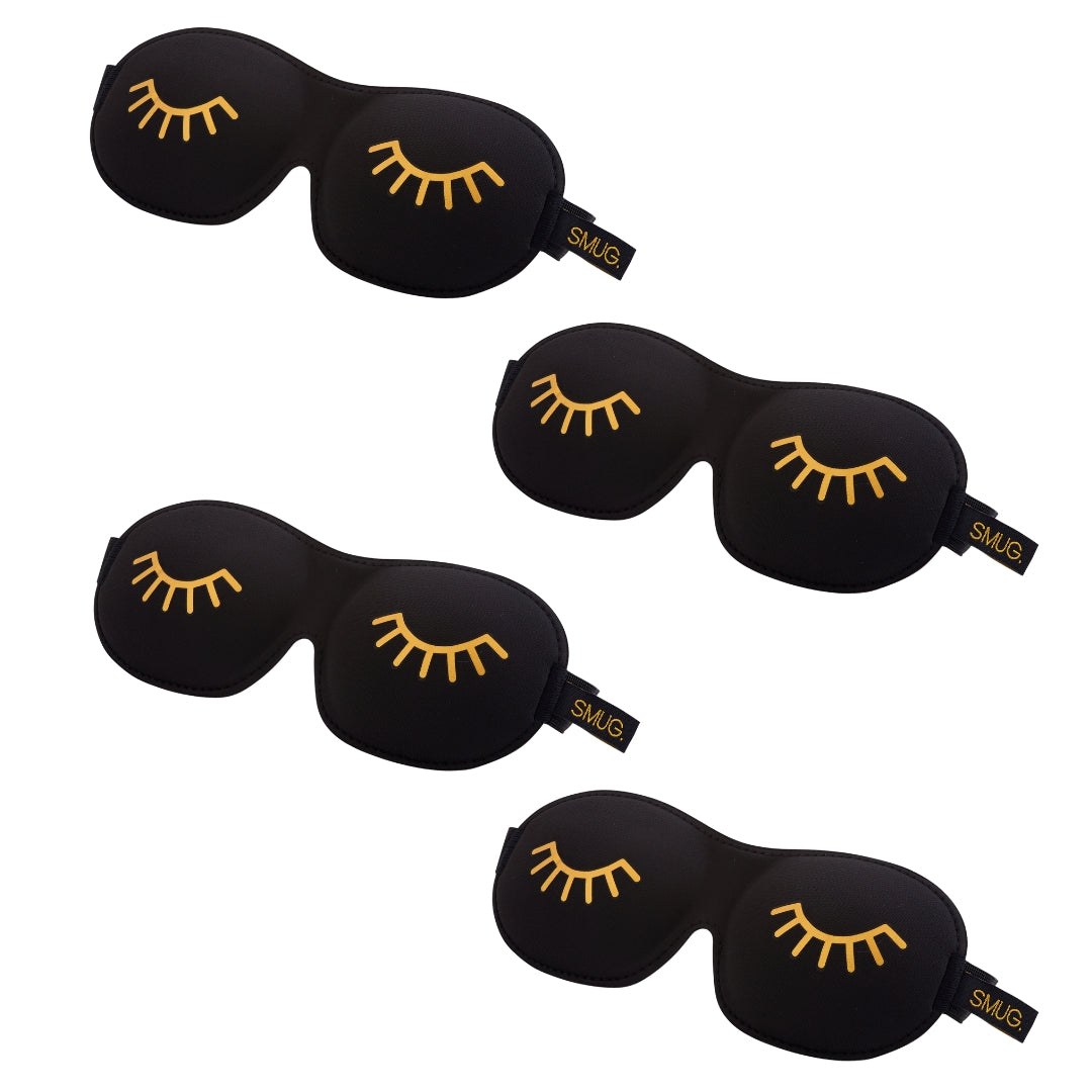 Contoured Sleep Mask Multipack Sets - Various Designs Wink Black