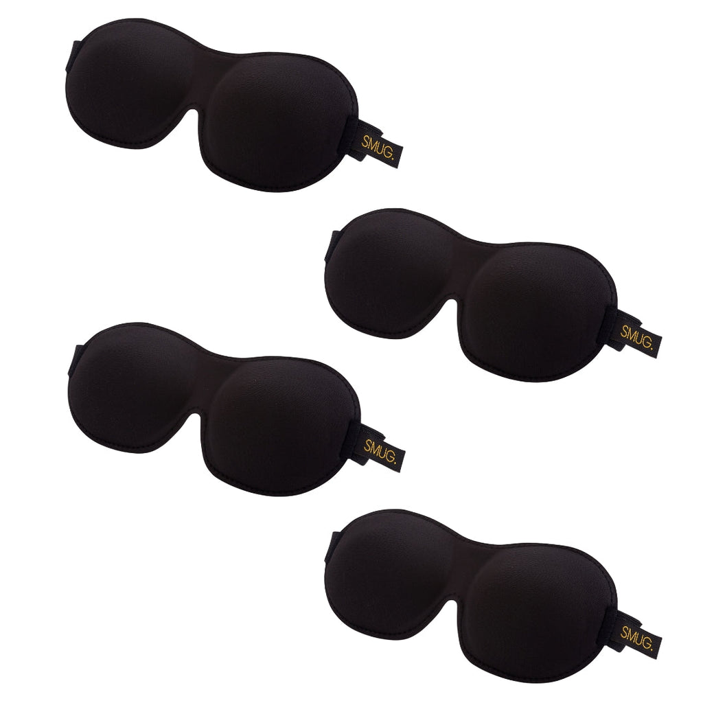 Contoured Sleep Mask Multipack Sets - Various Designs Black