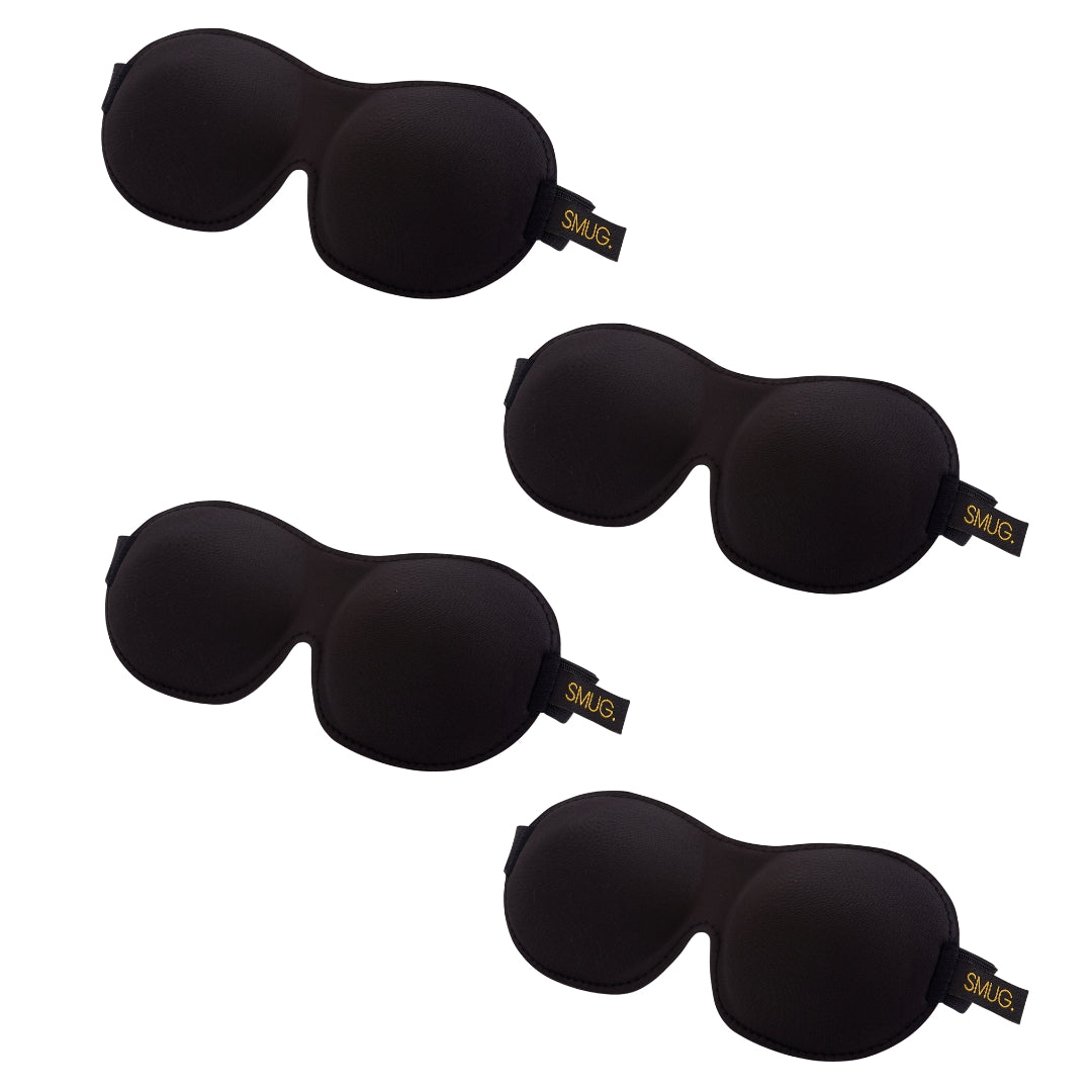 Contoured Sleep Mask Multipack Sets - Various Designs Black