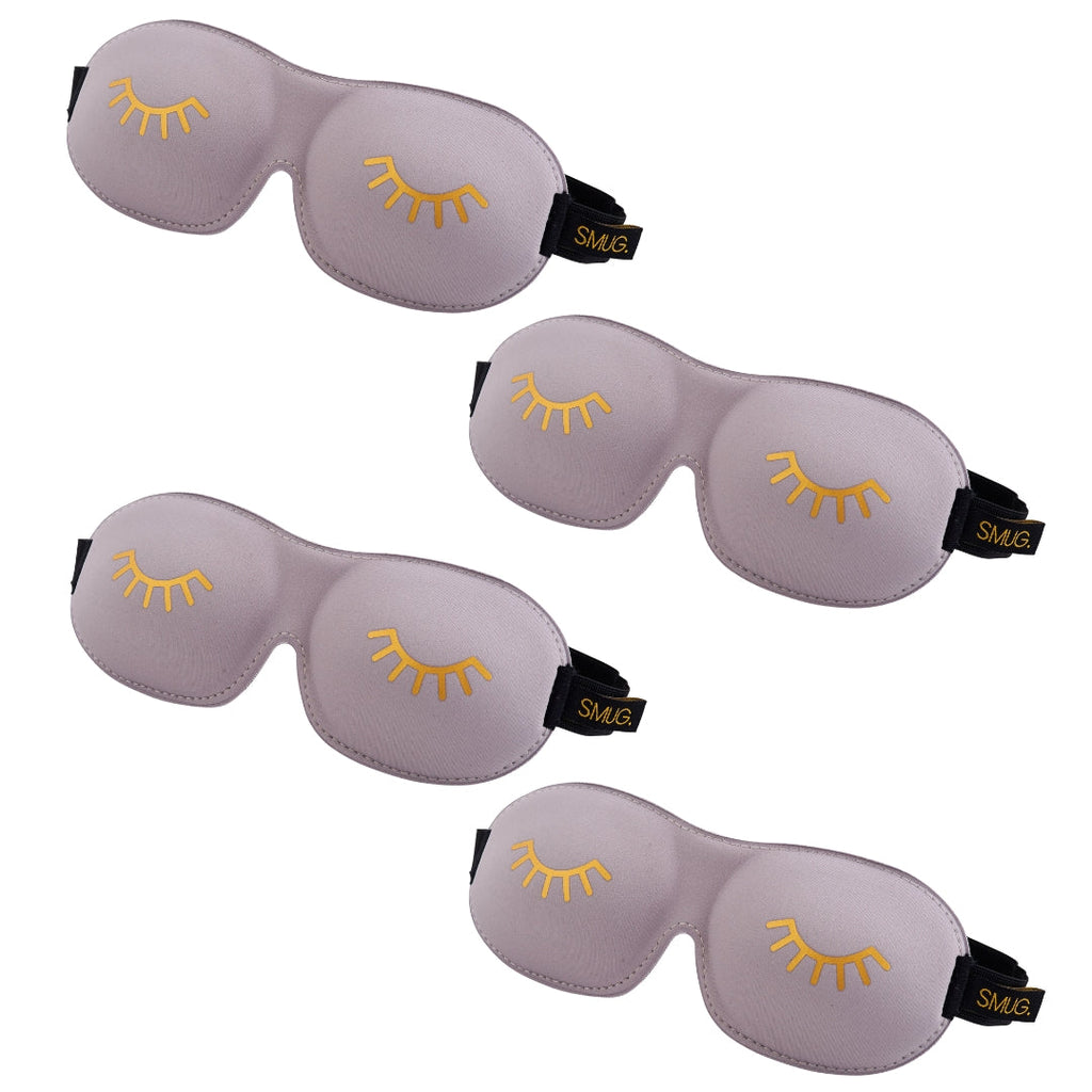 Contoured Sleep Mask Multipack Sets - Various Designs Wink Grey