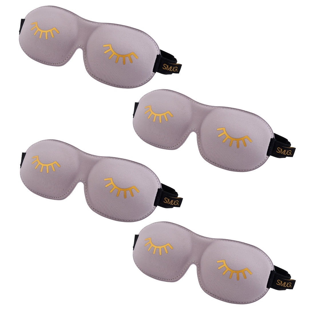 Contoured Sleep Mask Multipack Sets - Various Designs Wink Grey