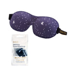 Contoured 3D Blackout Sleep Mask - Night Sky Print Sleep Mask & Black Earplugs