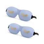 Contoured Sleep Mask Twin Pack Sets - Various Designs Wink Baby Blue