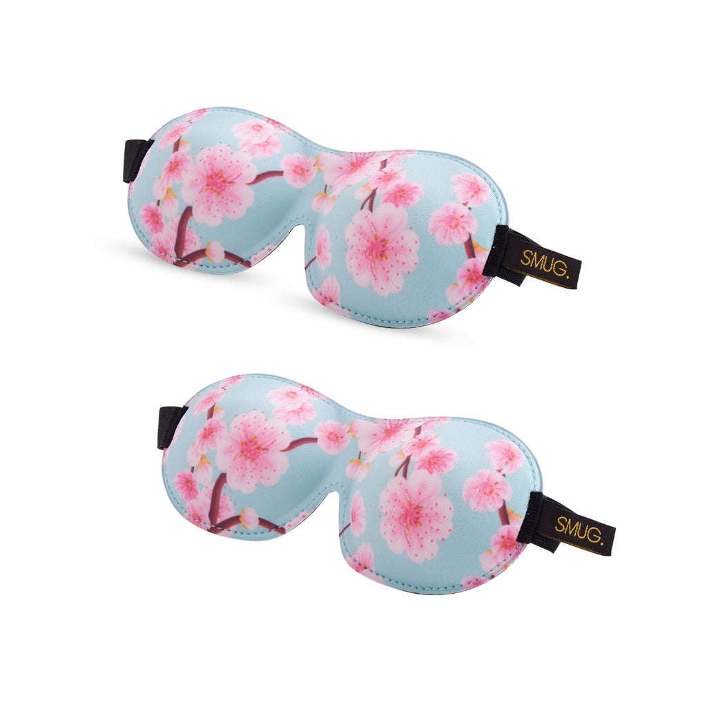 Contoured Sleep Mask Twin Pack Sets - Various Designs Cherry Blossom