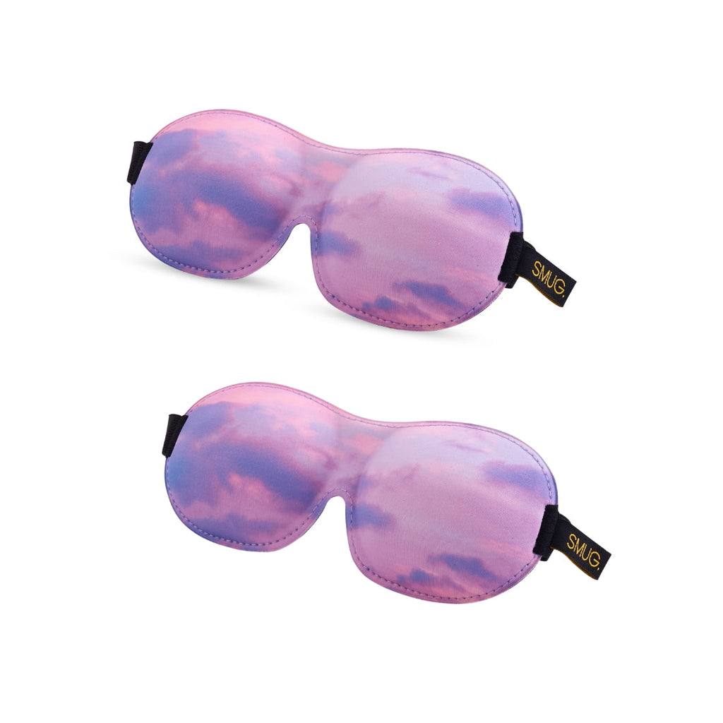 Contoured Sleep Mask Twin Pack Sets - Various Designs Cloudy Sky