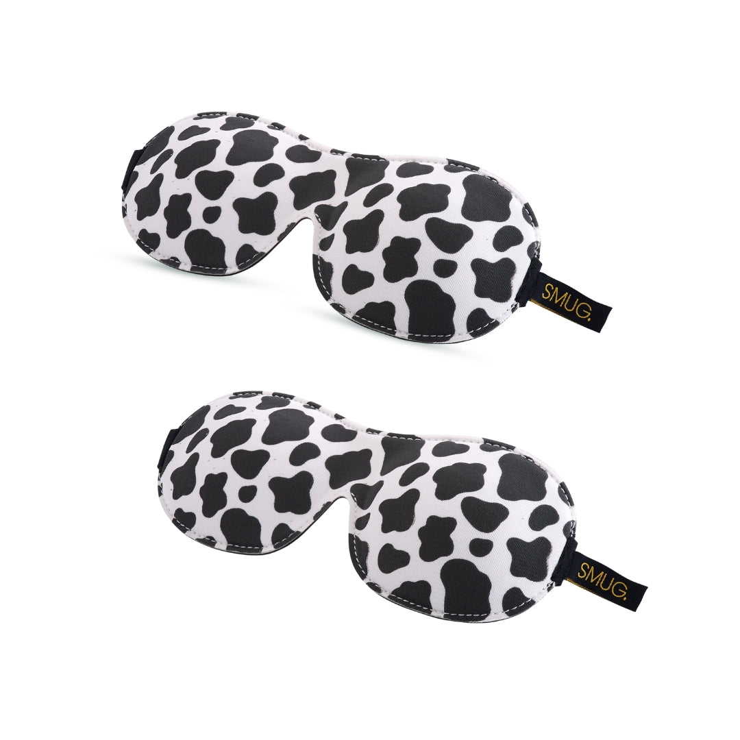 Contoured Sleep Mask Twin Pack Sets - Various Designs Cow