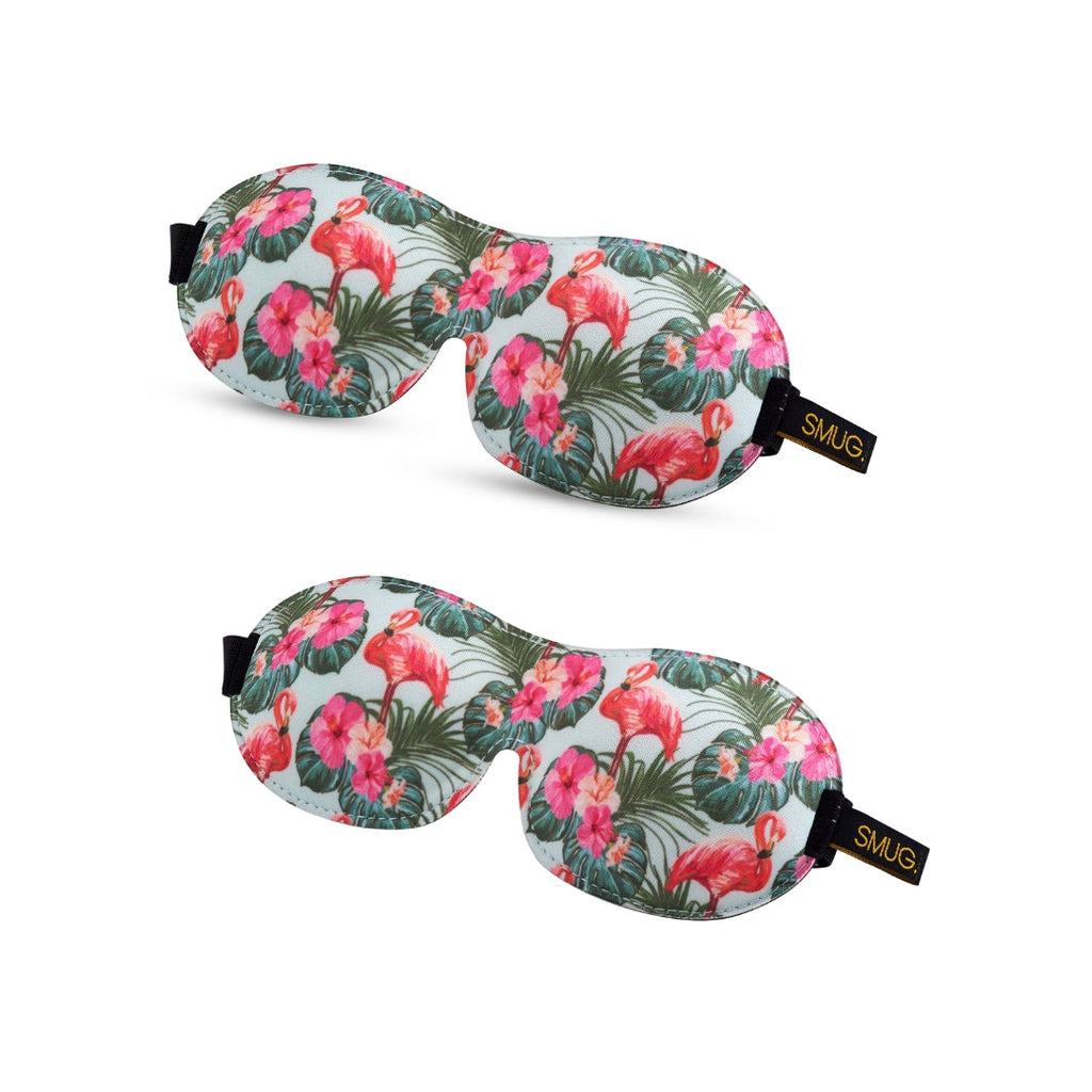 Contoured Sleep Mask Twin Pack Sets - Various Designs Flamingo
