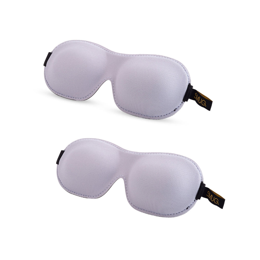 Contoured Sleep Mask Twin Pack Sets - Various Designs Grey