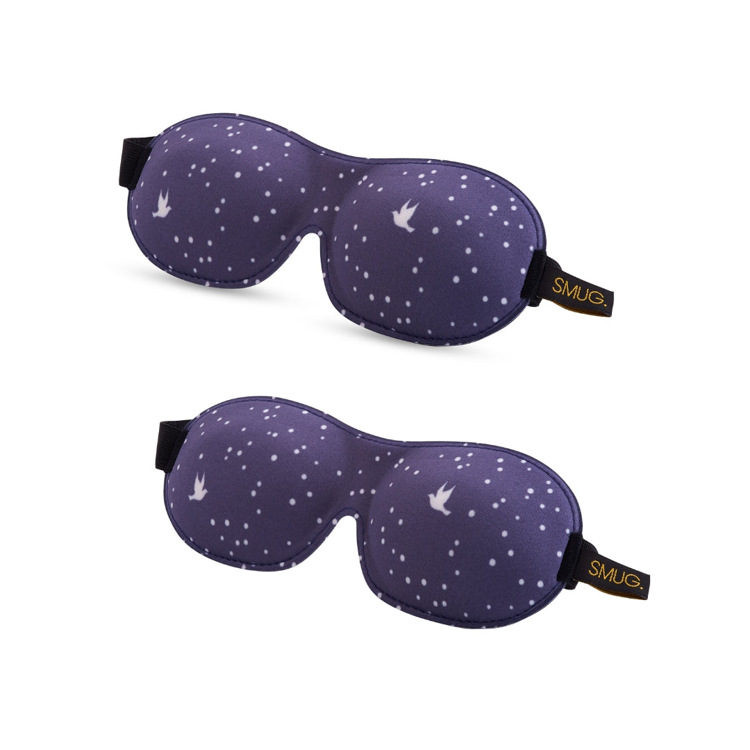 Contoured Sleep Mask Twin Pack Sets - Various Designs Night Sky