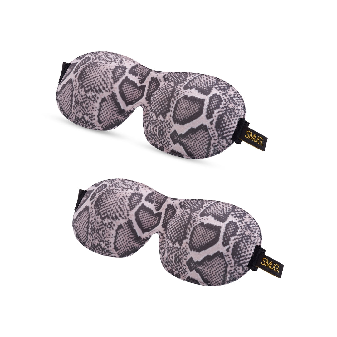 Contoured Sleep Mask Twin Pack Sets - Various Designs Snake