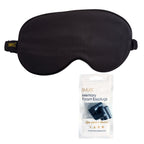 Satin Sleep Mask - Black Sleep Mask & Black Earplugs