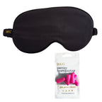 Satin Sleep Mask - Black Sleep Mask & Pink Earplugs