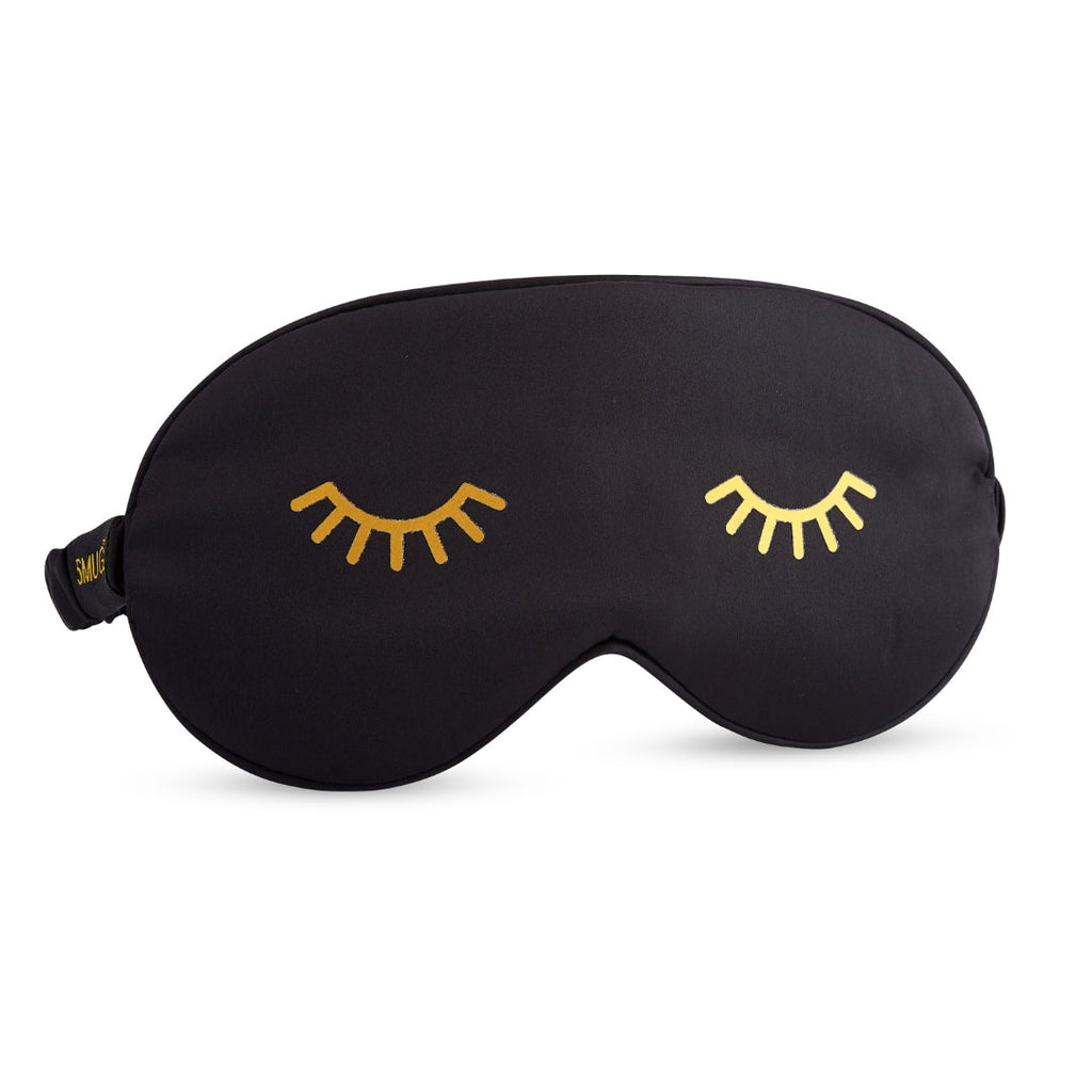 Satin Sleep Mask - Wink Print, Black Sleep Mask Only