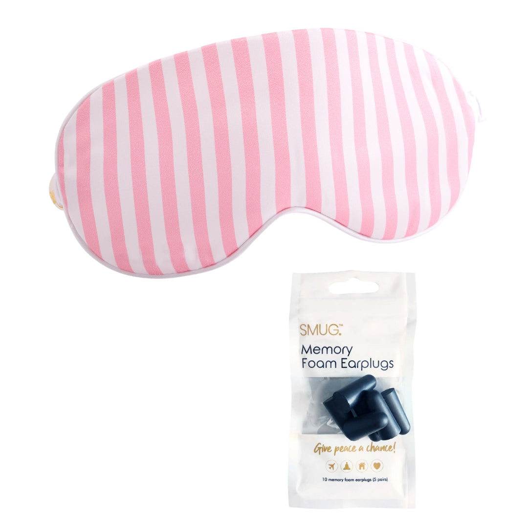 Satin Sleep Mask - Candy Shop Print Sleep Mask & Black Earplugs