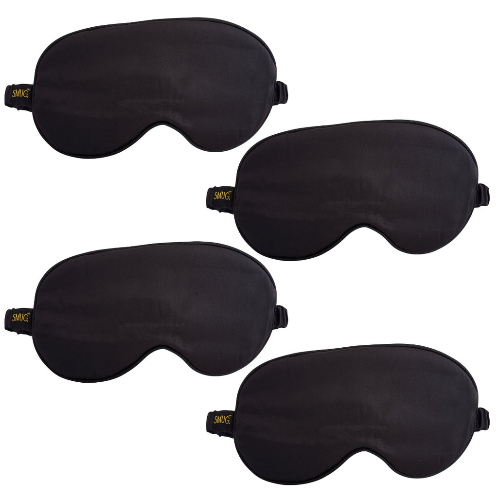 Satin Sleep Mask Multipack Sets - Various Designs Black