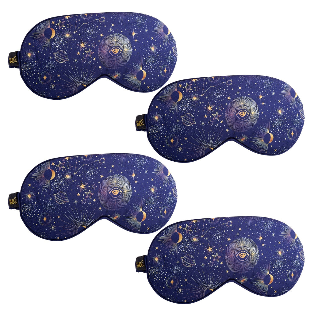 Satin Sleep Mask Multipack Sets - Various Designs Blue Celestial