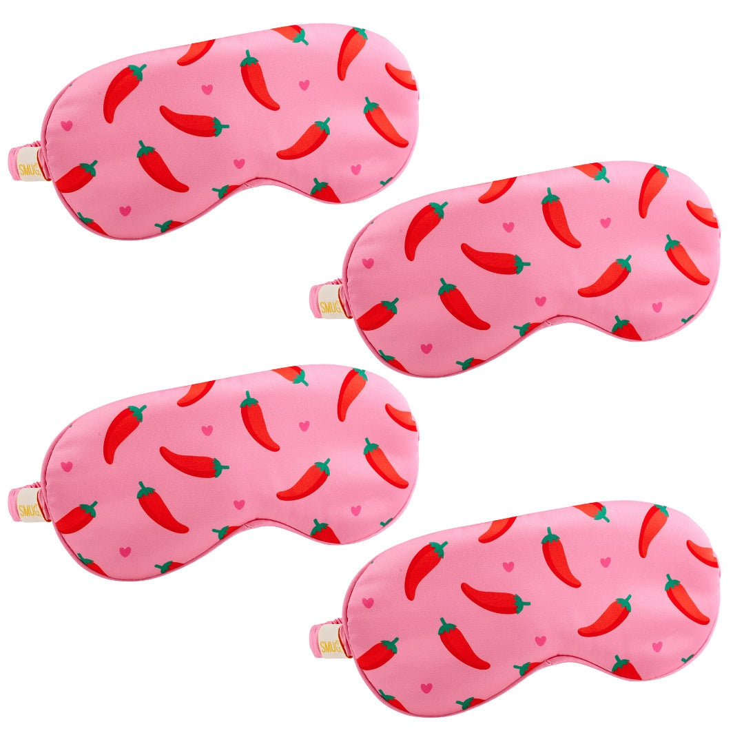 Satin Sleep Mask Multipack Sets - Various Designs Chilli Pepper