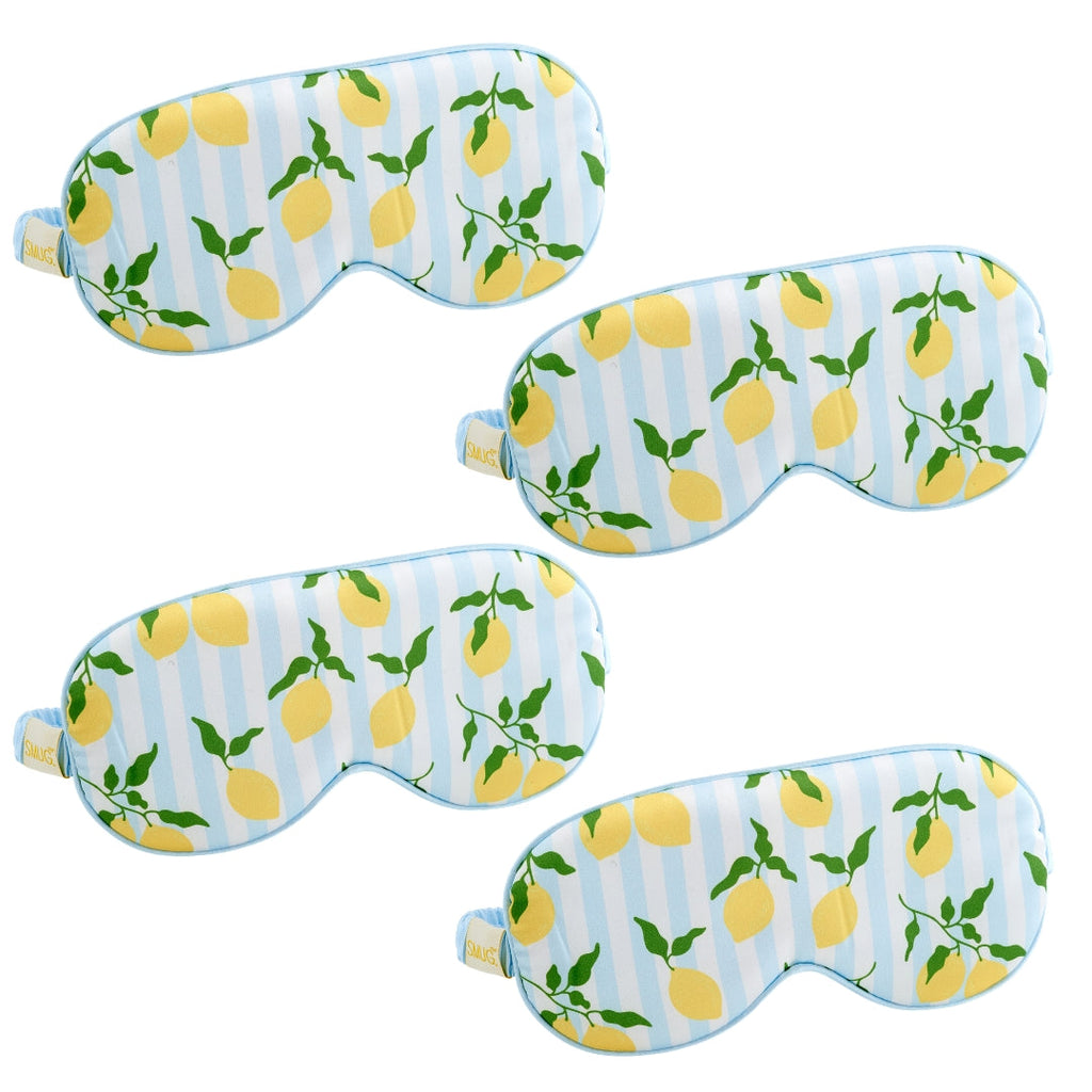Satin Sleep Mask Multipack Sets - Various Designs Lemon Stripe