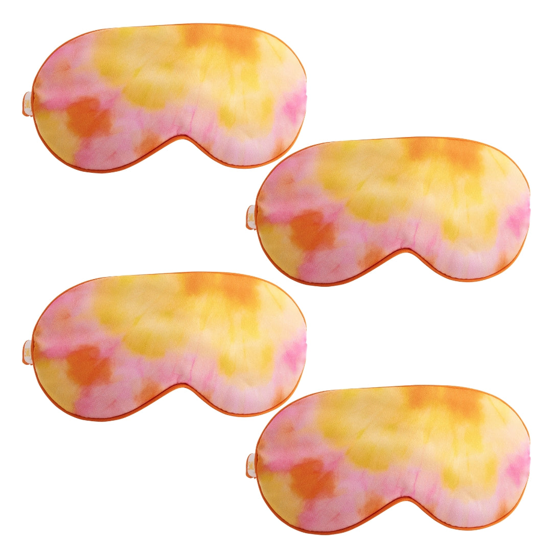 Satin Sleep Mask Multipack Sets - Various Designs Orange Tye Dye