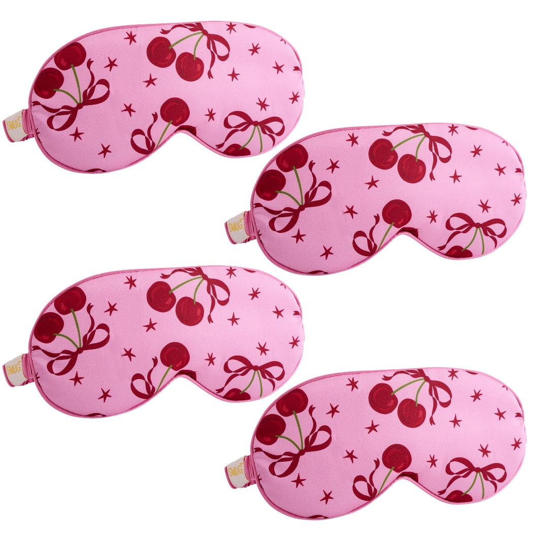 Satin Sleep Mask Multipack Sets - Various Designs Pink Cherries