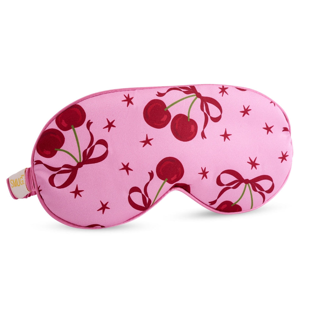 Satin Sleep Mask - Pink Cherries Print Sleep Mask Only